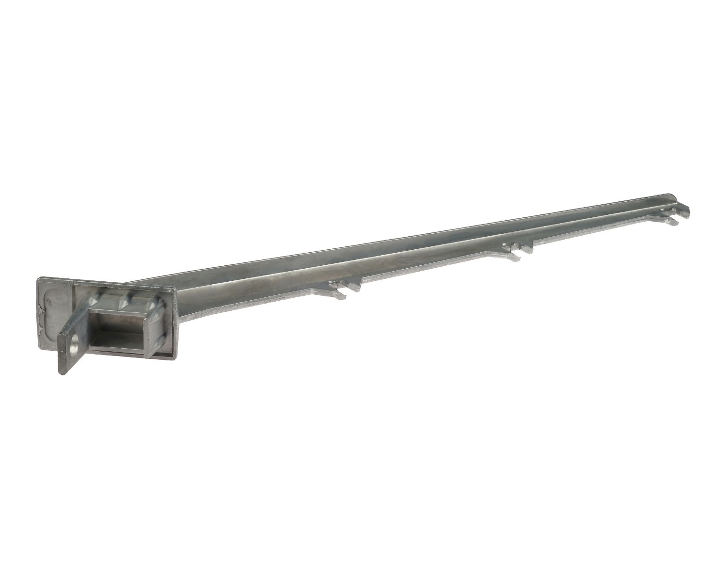 Aluminium schuine arm inwendig 45° voor koker 40 × 60 mm 3 draden – prikkeldraadhouder / puntdraadkop