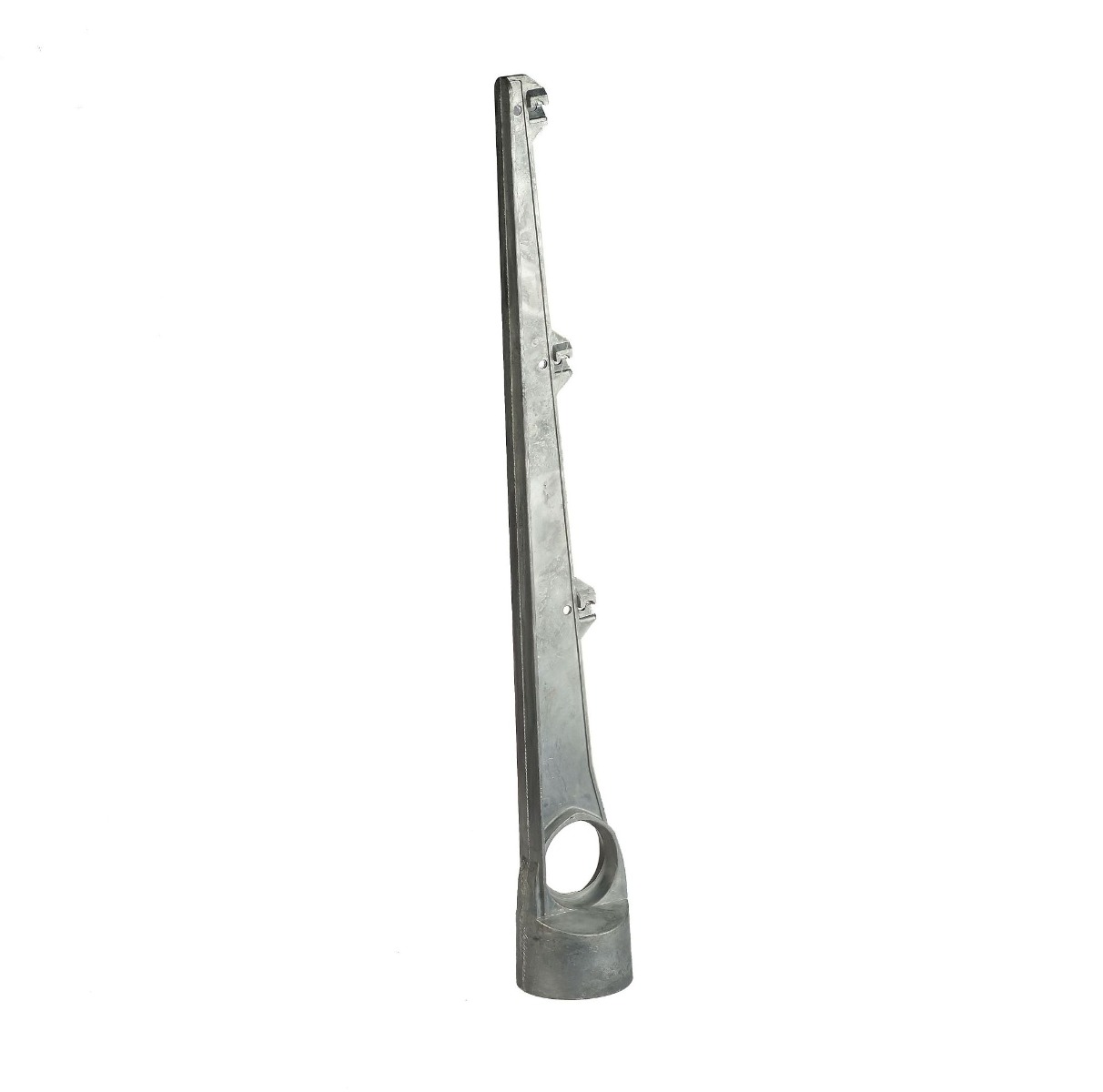 Aluminium rechte arm enkel voor ronde paal 42 / 48 / 60 mm 3 draden – prikkeldraadhouder / puntdraadkop