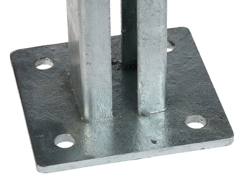 Voetplaat voor koker 60 × 60 mm thermisch verzinkt