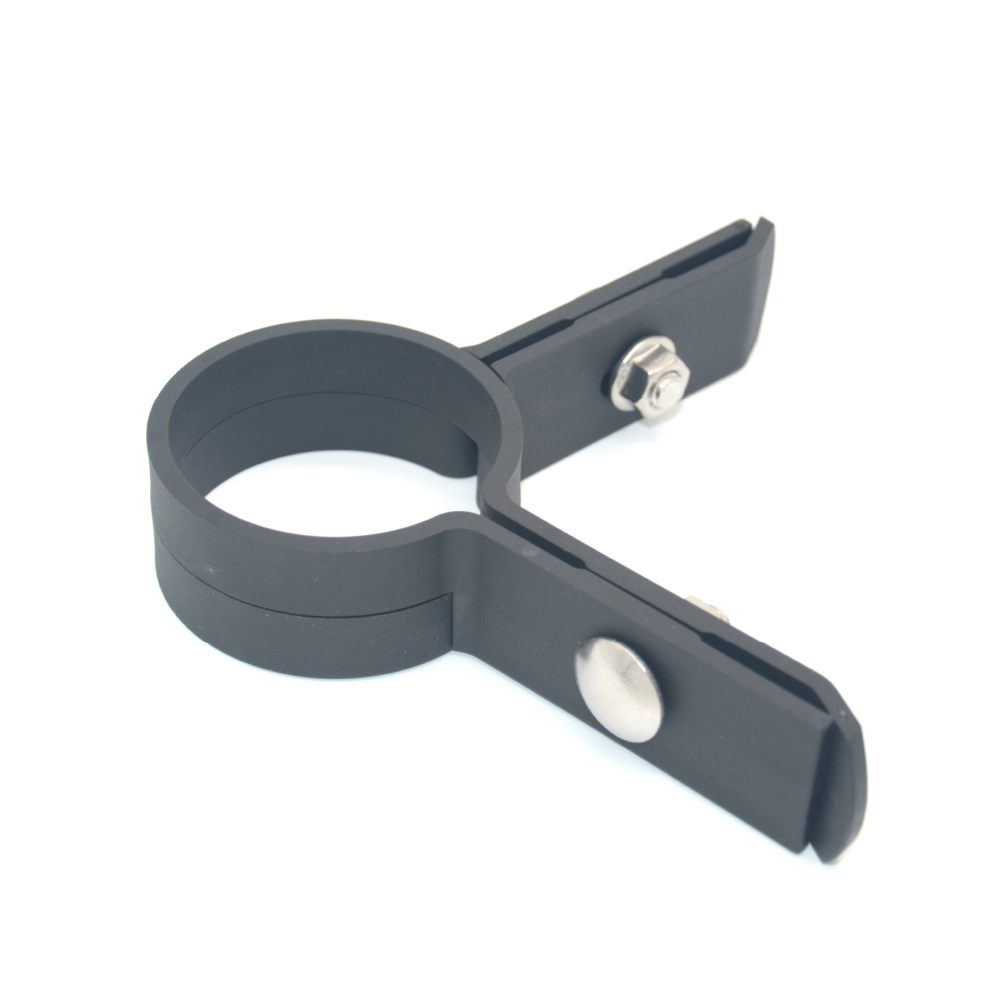 Langliphoekbeugel voor dubbelstaaf bevestiging, ø 60 mm polyamide inclusief bevestigingsmaterialen