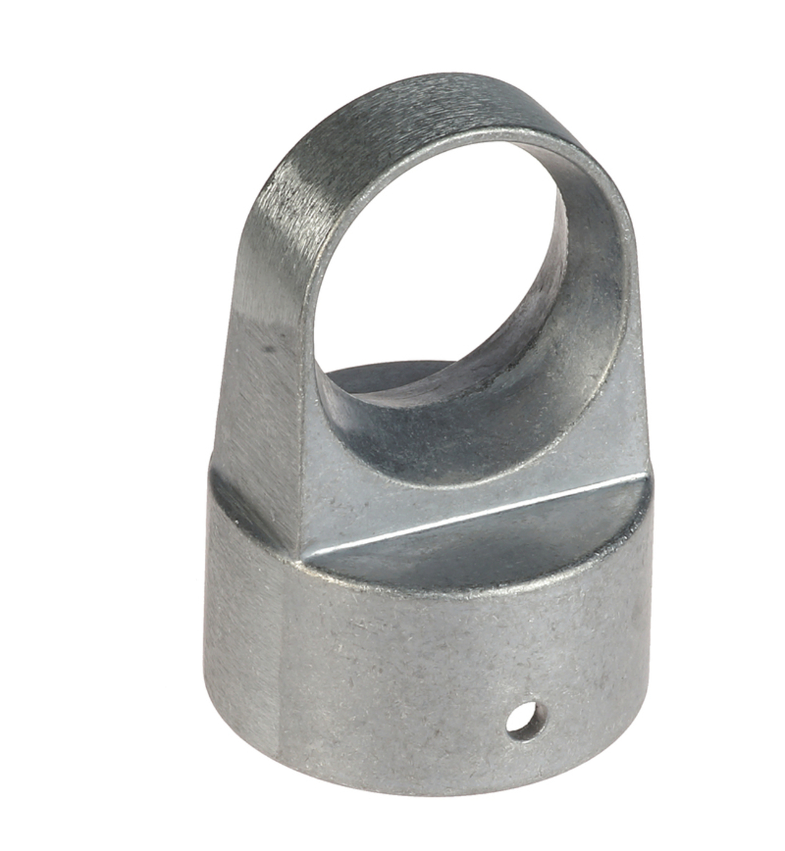 Een hoogwaardige aluminium doorvoerkop voor het verbinden van een 60mm staander met een 42mm schoorbuis bij afrasteringen.