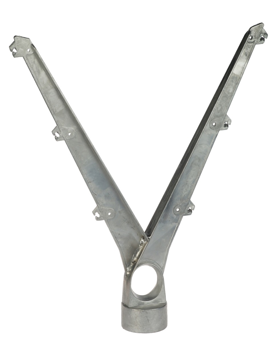 Dubbele puntdraadkop 2 x 3 draads 60 graden, aluminium PLAT MODEL