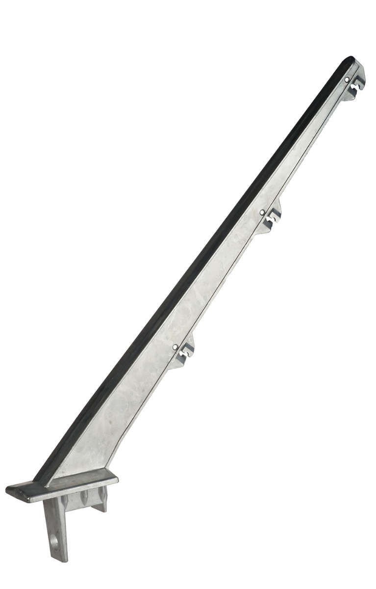 Aluminium schuine arm inwendig 45° voor koker 40 × 60 mm 3 draden – prikkeldraadhouder / puntdraadkop