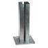 Thermisch verzinkte voetplaat voor 80 × 80 mm kokerprofiel, montageplaat 150 × 150 mm, 8 mm dik, gelaste adapter met 2 mm wanddikte. Voor montage op beton in buitenconstructies.