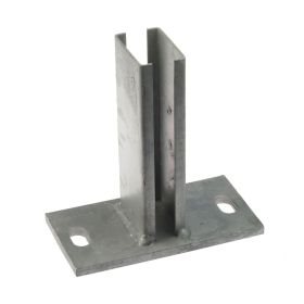 Voetplaat korte uitvoering voor koker 60 × 40 mm thermisch verzinkt