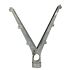 Dubbele puntdraadkop 2 x 3 draads 60 graden, aluminium PLAT MODEL