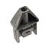 Grijze aluminium veiligheids-eindverbinder voor de montage van horizontale kokerprofielen in diverse constructies voor extra stabiliteit.