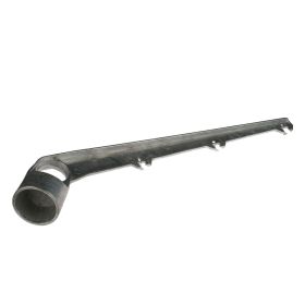 Enkele aluminium prikkeldraadarm uitwendig 45 graden voor 3 draden, geschikt voor buis 42–60 mm, voor hekwerk en beveiliging.