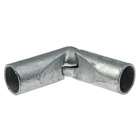 Een robuust metalen G101 scharnierstuk van thermisch verzinkt gietijzer voor het flexibel verbinden van twee buizen.