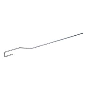 Een duurzame gezette pen van 110 cm lang, gemaakt van verzinkt staal met een kenmerkende gebogen haak en knik.