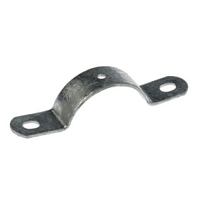 Een thermisch verzinkte stalen halve beugel voor het bevestigen van staafmat hekwerk aan een ronde paal van 60mm.