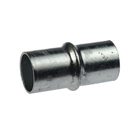 Zilverkleurig inwendig koppelstuk van thermisch verzinkt staal voor het stevig en naadloos verbinden van ronde metalen buizen.
