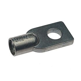 Een metalen ophangoog type 887 van zamak met een M6 schroefdraad en een rond bevestigingsoog tegen een witte achtergrond.