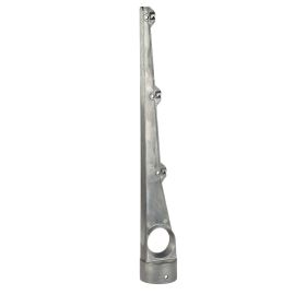 Enkele aluminium prikkeldraadarm recht voor 3 draden voor ronde paal en buis 48 en 60 mm