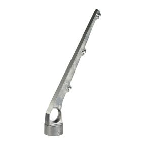 Enkele aluminium prikkeldraadarm uitwendig 60° voor 3 draden, buis 48–60 mm