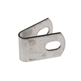 Zilverkleurige RVS U-beugel met twee ovale montagegaten voor het stevig bevestigen van panelen of hekwerkonderdelen.