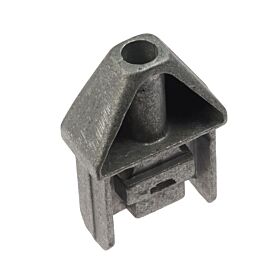 Grijze aluminium veiligheids-eindverbinder voor de montage van horizontale kokerprofielen in diverse constructies voor extra stabiliteit.
