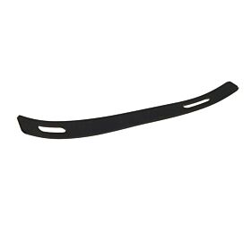 Zwart gebogen zelfklevend rubber inzetstuk met sleuven aan de uiteinden voor gebruik in een lipbeugel buisklem.