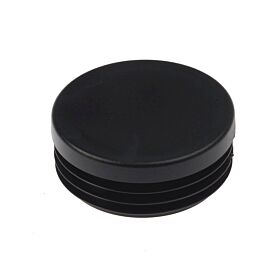 Zwarte ronde kunststof insteekdop ontworpen voor het netjes afwerken en intern afdichten van ronde buizen en metalen palen.