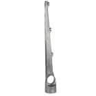 Enkele aluminium rechte prikkeldraadarm voor 3 draden, geschikt voor ronde paal of buis 42, 48 of 60 mm, voor hekwerk en beveiliging.