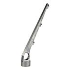 Een zilverkleurige aluminium prikkeldraadhouder met een hoek van 60 graden, geschikt voor een 60mm buis en drie rijen prikkeldraad.