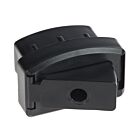 Zwarte Flexton kunststof eindverbinding met variabele hoek voor 50x25-30 mm buizen, geschikt voor een linkse montage.