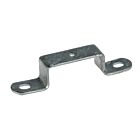 Een zilverkleurige, thermisch verzinkte halve metalen beugel voor montage aan een vierkante paal van zestig bij zestig millimeter.