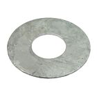 Een ronde, thermisch verzinkte metalen ring die dient als grondplaat voor de montage van ronde hekwerkpalen op harde ondergronden.