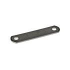 Een plat rechthoekig volgplaatje van roestvrij staal met afgeronde uiteinden en twee ronde gaten voor stevige bevestiging.