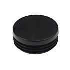 Zwarte ronde kunststof insteekdop ontworpen voor het netjes afwerken en intern afdichten van ronde buizen en metalen palen.