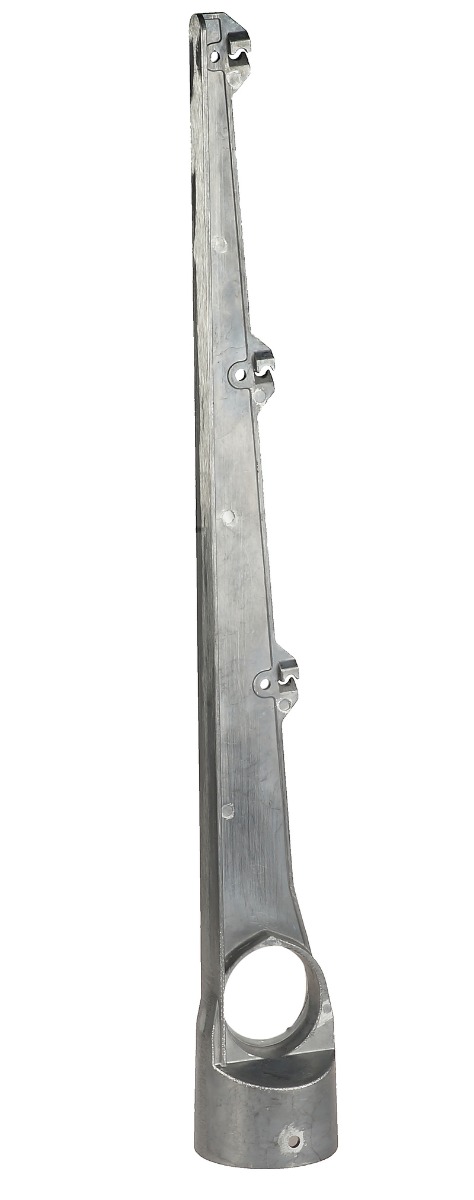 Aluminium rechte arm enkel voor ronde paal 42 / 48 / 60 mm 3 draden – prikkeldraadhouder / puntdraadkop