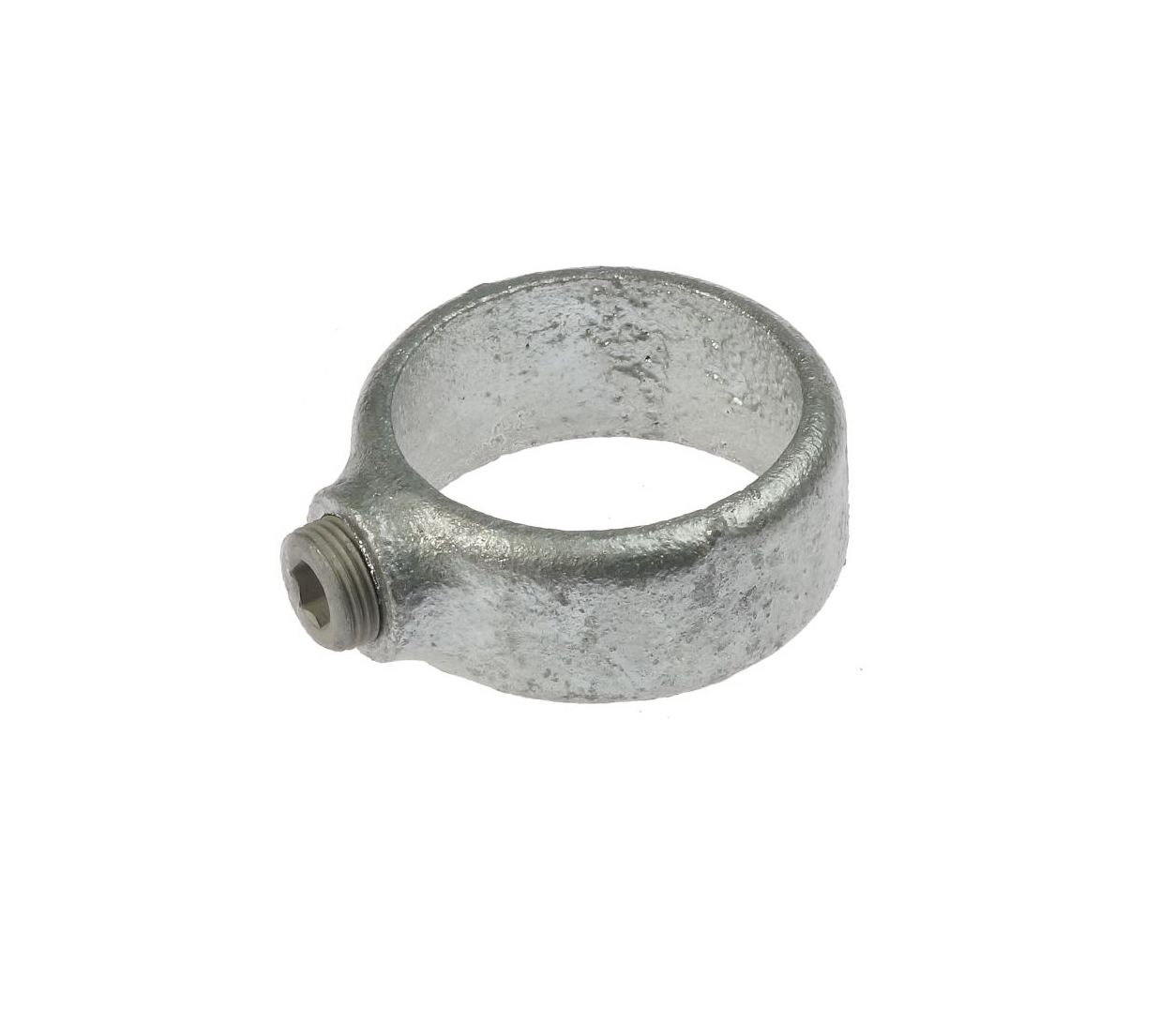 Een thermisch verzinkte gegoten klemring type G179 met een inbusbout voor het stevig vastzetten van buizen.