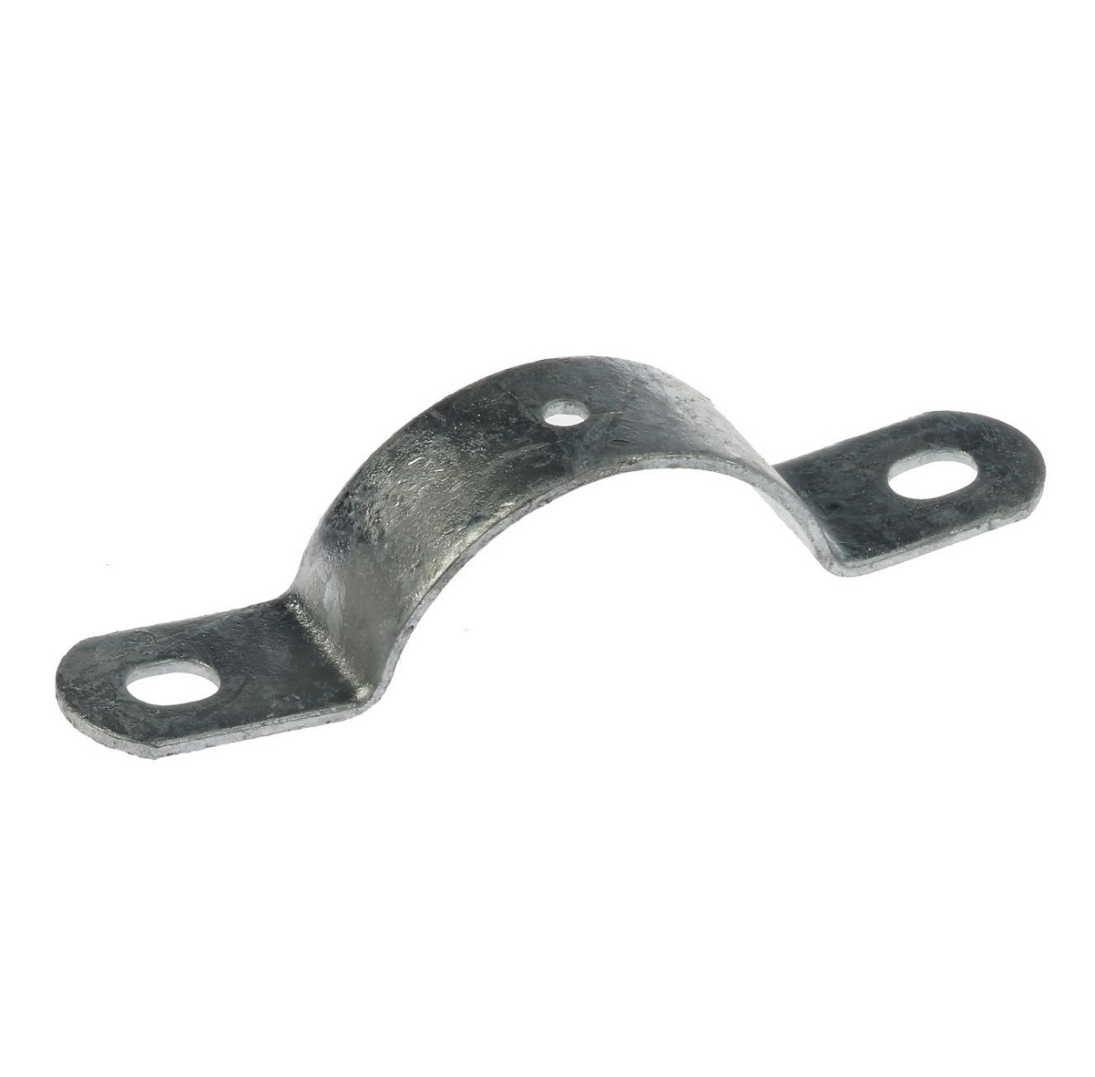 Een thermisch verzinkte stalen halve beugel voor het bevestigen van staafmat hekwerk aan een ronde paal van 60mm.