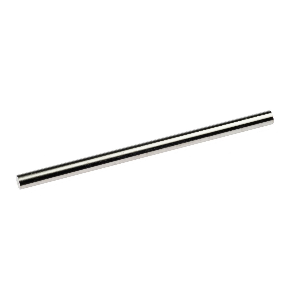 Een gladde, zilverkleurige roestvrijstalen pen met een diameter van 10 mm en een lengte van 180 mm voor stevige verbindingen.